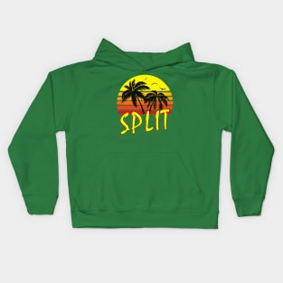 Split Croatia Retro Sunset Kids Hoodie